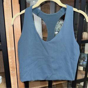 SPANX long line sports bra core dusty blue racerback seamless